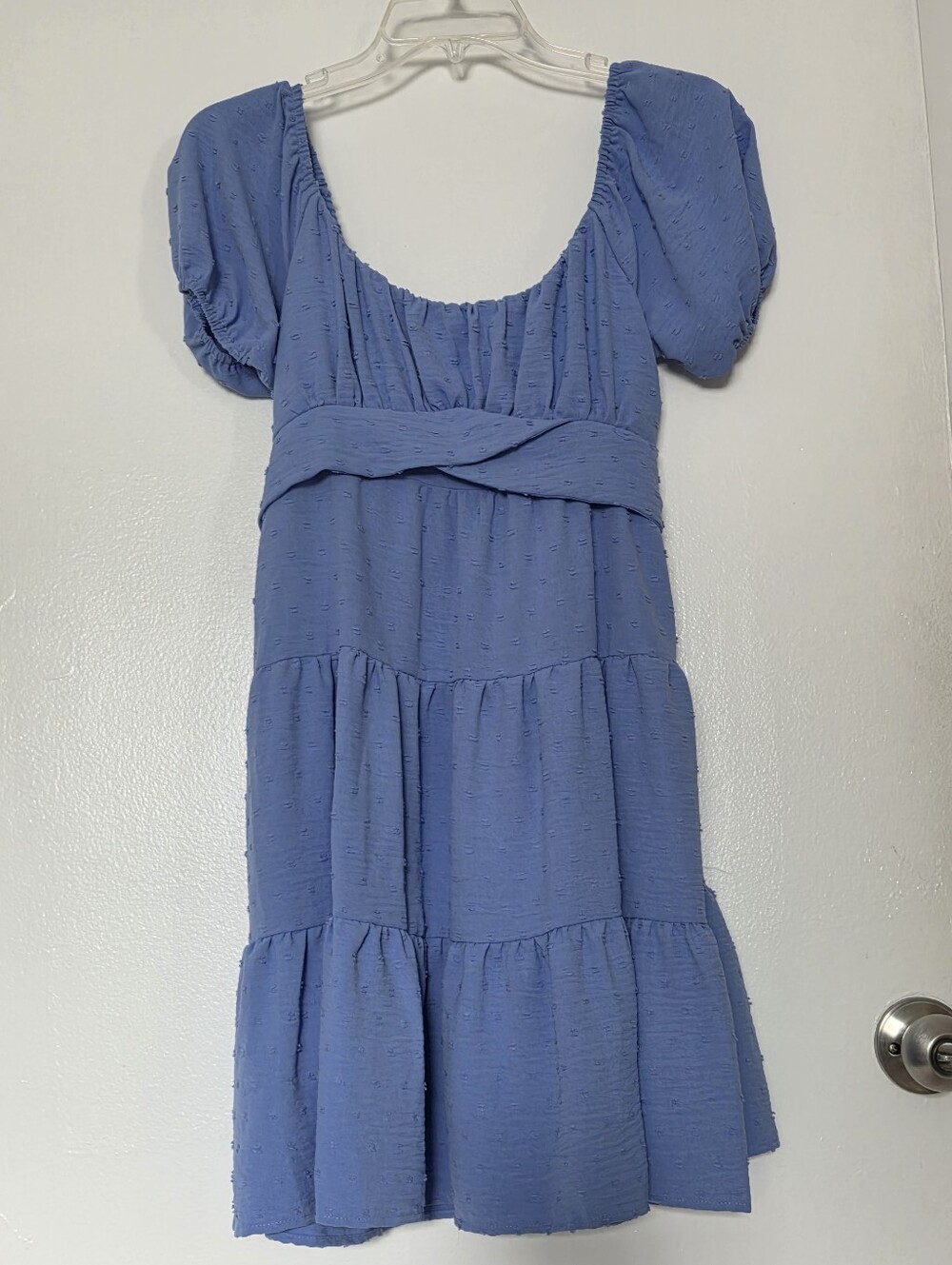 Altar'd State periwinkle blue tiered midi dress